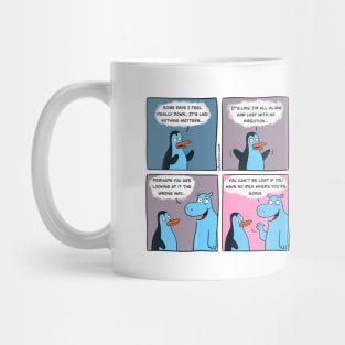 "You Can't Be Lost If You You Have No Idea Where You're Going" for Zoo Pals of the Ugly Zoo Comic Strip Mug